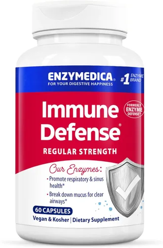 Enzymedica Cápsulas de fuerza regular de defensa inmunológica, suplemento enzimático proteolítico para hombres y mujeres, suplemento de apoyo a la