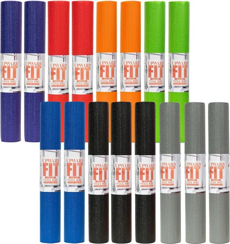 Miniatura 9 de 12 or 16-Pack Value Yoga Mat, 68" x 24" Non Slip Exercise Mat, 3mm Thick Gym Mat, Bulk Non Toxic Yoga Mats for Schools and Studios