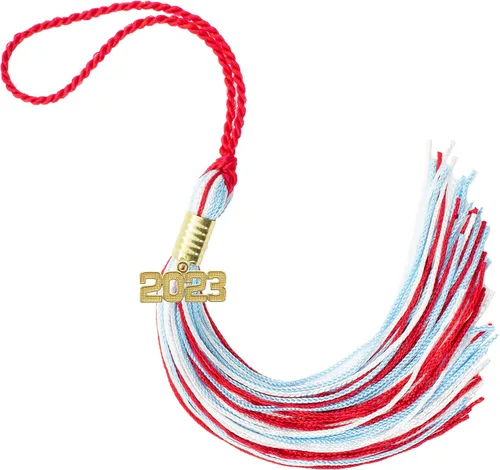 Miniatura 413 de Borla de graduación Aqua 2022, todos los colores escolares disponibles, fabricada en Estados Unidos