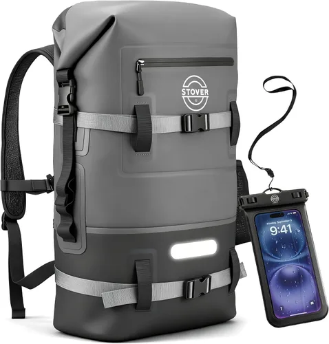 Miniatura 25 de STOVER 5/10/25/30/40/55L Waterproof Dry Bag- Roll-Top Backpack w/Phone Case- Kayaking, Hiking, Camping, Boating- Men/Women 10L morado