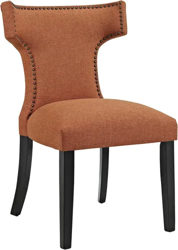 Miniatura 6 de Modway Curve Mid-Century - Moderna tela tapizada con ribete de cabeza de clavo en color azul, una silla Celeste