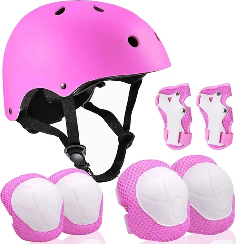 Miniatura 14 de Casco ajustable para niños de 3 a 16 años, niños pequeños, niños y niñas, equipo de protección con rodilleras, coderas y muñequeras para múltiples 1