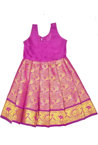 Miniatura 5 de Chandrakala Niños Pattu pavadai étnico tradicional Lehenga choli Chaniya Choli vestido falda Tops para niñas (KL107)