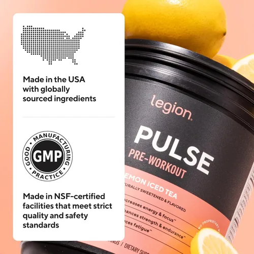 Miniatura 9 de LEGION Pulse Pre Workout - Bebida preentrenamiento de óxido nítrico totalmente natural para aumentar la energía, sin creatina, endulzada