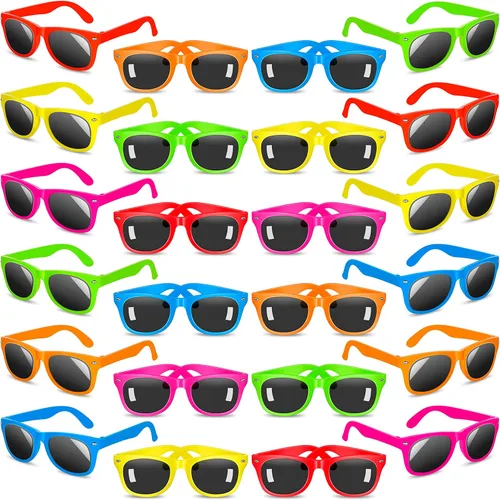 Miniatura 8 de INNOCHEER Gafas de sol de fiesta para niños con protección UV400, gafas de sol de neón para niños y niñas, gran regalo para recuerdos de fiesta