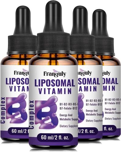 Miniatura 10 de Complejo de vitamina B liposomal líquido sublingual complejo B suplemento de vitaminas para mujeres y hombres mejora la absorción metilada B12, B1