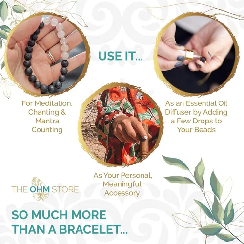 Miniatura 4 de Moon in Sun - Juego de cuenco cantante con piedra de lava y pulsera de cuarzo rosa Mala, hecho a mano en Nepal para curación de chakras, meditación