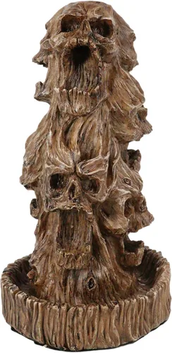 Ebros Gift Gótico Morphing Cráneos del inframundo gritando en sauce sintético, tronco, tronco, quemador de incienso, aroma, figurita, trío de