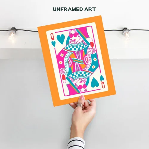 Miniatura 2 de Queen of Hearts Decoración Preppy para Habitación - Queen O Hearts Decoración de Pared Estética Linda y de Moda para Mujeres - Estampado Funky Azul