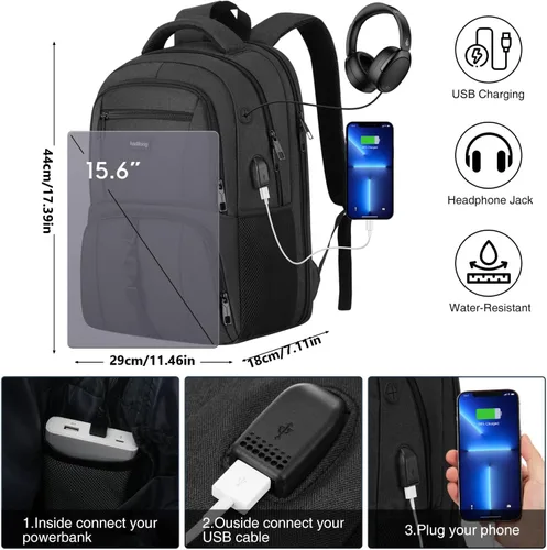 Miniatura 7 de Mochila para computadora portátil para hombres y mujeres, bolsa de computadora para la escuela universitaria, bolsa de computadora de regalo