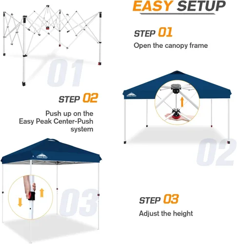 Miniatura 124 de EAGLE PEAK Tienda de campaña desplegable con bolsa de transporte con ruedas, 8 estacas, 4 cuerdas, 4 bolsas de peso, toldo de tienda de campaña