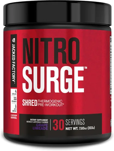 Miniatura 13 de Jacked Factory - Nitrosurge Shred, suplemento preentrenamiento - Potenciador de energía, aumento de fuerza, concentración, bombeo potente