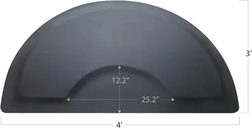 Miniatura 3 de Alfombrillas para silla de peluquero de peluquería para peluqueros antifatiga de pie de 3 x 4 pies, tapete negro semicircular para peluquería - 1/2