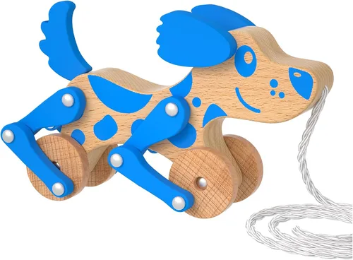 Miniatura 9 de Juguetes Montessori 1 2 3 4 Años Niños Niñas Juguete de Perro de Madera para Caminar y Tirar para Bebés y Pequeñas, Juguetes de Caminar y Tirar