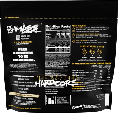 Miniatura 8 de Mutant Mass Extreme Gainer - Proteína de suero en polvo - Construye tamaño muscular y fuerza - Calorías limpias de alta densidad