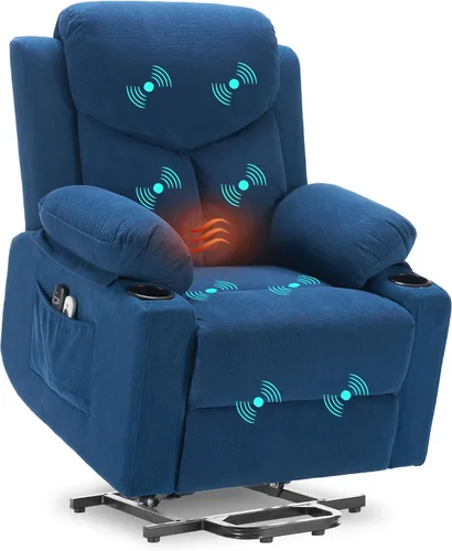 Miniatura 12 de Ketaiyou Electric Power Lift Recliner Chair Sofa with Massage and Heat for Elderly, USB and Type-C Ports, Cup Holders, Infinite Position