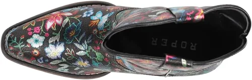 Miniatura 4 de ROPER Botas casuales de mujer Ingrid con punta triangular floral metálica, tacón bajo de 1-2 pulgadas, tobillo - Multi