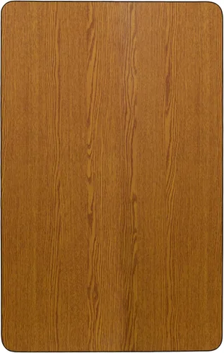 Miniatura 3 de Flash Furniture Mesa de actividades laminada térmica rectangular de roble de 24 pulgadas de ancho x 48 pulgadas de largo, patas ajustables en altura
