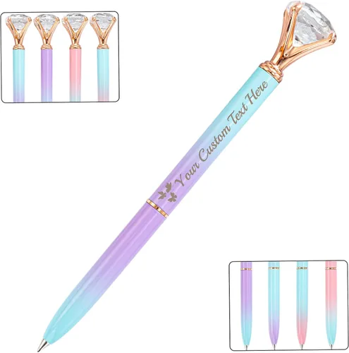 Miniatura 24 de STREADVE 12 bolígrafos personalizados con nombre, bolígrafo de diamante personalizado, grabado gratis, logotipo, texto, escritura suave, regalos