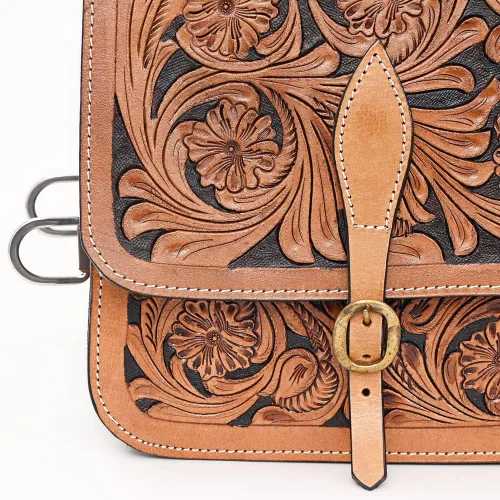 Miniatura 3 de HILASON Western Horse - Bolsa de sillín de cuero resistente y tradicional Bolsa de sillín Bolsa de sillín de caballo Bolsa de sillín