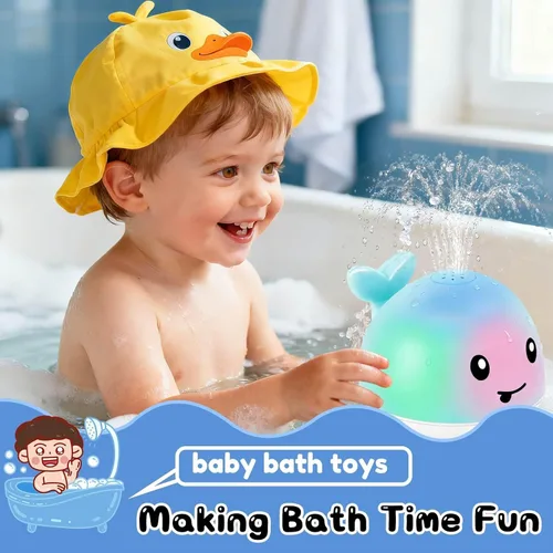 Miniatura 2 de Juguetes de baño para bebés de 6-12-18 meses - Rellenos de calcetín navideño para niños de 1-3 años, regalos para niños y niñas de 1 2 3 años, Azul
