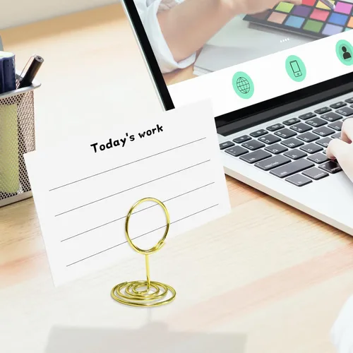 Miniatura 6 de Paquete de 30 soportes para tarjetas de mesa, soporte para tarjetas de fotos, clips de menú con nombres, soportes pequeños para letreros de mesa