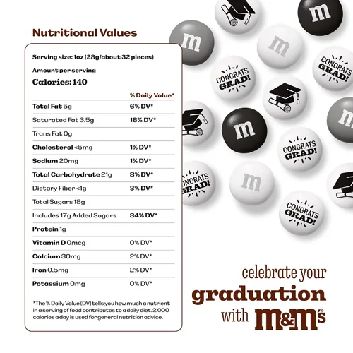 Miniatura 2 de M&M'S World Paquetes individuales de M&M'S con temática de graduación con iconos de felicitaciones YAY!, para recuerdos de fiesta de graduación