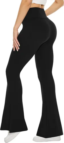 Miniatura 129 de TNNZEET Leggings acampanados negros para mujer, pantalones de yoga cruzados con bolsillos, corte de bota, leggings acampanados