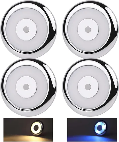 Miniatura 10 de Acegoo Lámpara LED de disco para RV, furgoneta camper, 3' de techo y luz inferior, 12V para autocaravana, barco, camión, remolque, coches