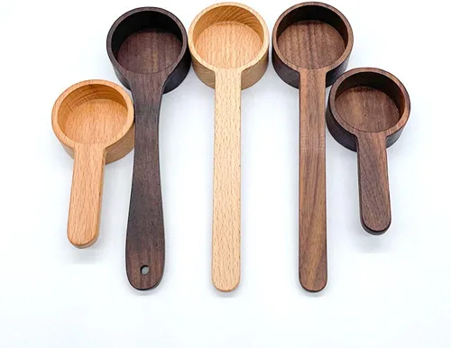 Miniatura 4 de Cucharas de café molido de madera, medición para granos molidos o té, agitador de mezcla de sopa, utensilios de cocina, 1 cuchara de té de madera B