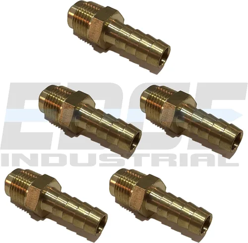 Manguera de 3/8" ID a 3/8" 45° Macho Flare recto latón accesorio combustible/aire/agua/aceite/gas/WOG (cantidad 05)