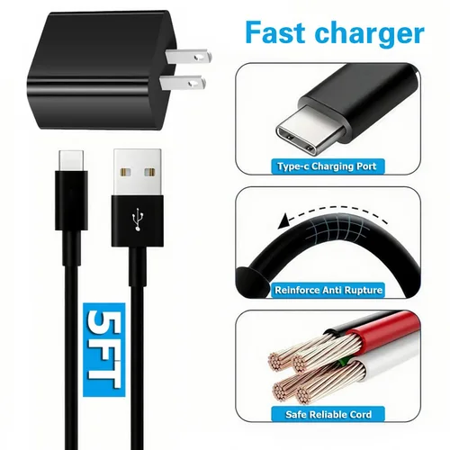 Miniatura 2 de Cargador de teléfono portátil USB A a C, cable de carga rápida compatible con iPhone 17 Pro Max 15 Plus 17 Air/iPad Pro 13 Air/Samsung Galaxy S25