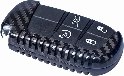 Miniatura 4 de Funda para llavero de fibra de carbono genuina para Jeep Compass Grand Cherokee SRT Renegade Trailhawk Smart Car Remote Key Fob Case para hombres