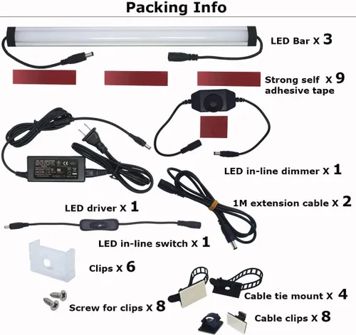 Miniatura 6 de Luces LED Litever bajo clóset, Plateado, LL-008-3W, 20.00watts, 120.00 volts Blanco cálido 3000K