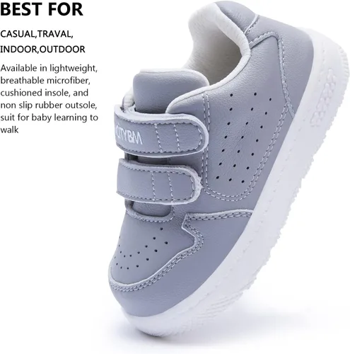 Miniatura 3 de BMCiTYBM Zapatos de bebé para niños y niñas, primeros zapatos para caminar, zapatos para caminar para niños pequeños, zapatillas ligeras