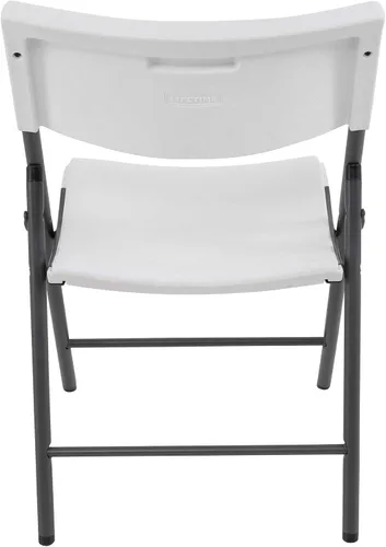 Miniatura 6 de LIFETIME 80191 Silla plegable comercial ligera, granito blanco con marco gris, paquete de 4