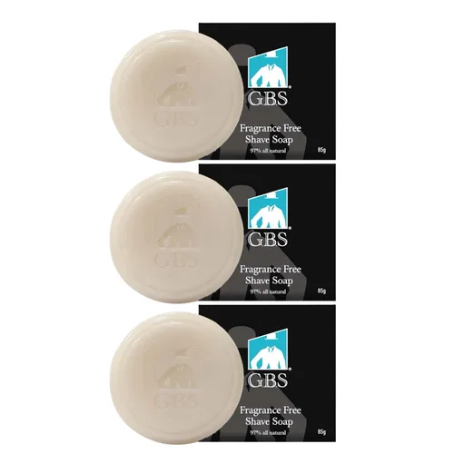 Miniatura 23 de G.B.S Jabón de afeitar para hombre 97% natural enriquecido con manteca de karité y glicerina, crea una rica forma de espuma, 3 onzas cada paquete
