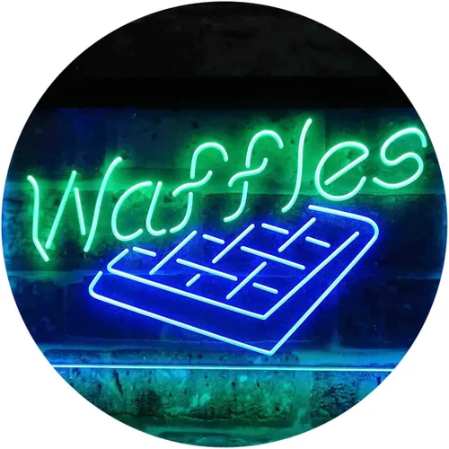 Miniatura 20 de ADVPRO Waffles Snack Café - Letrero de neón LED de doble color, azul y rojo, 12 x 8 pulgadas st6s32-i3820-br