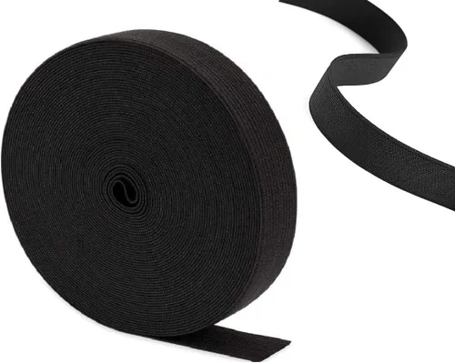 Banda elástica negra para pelucas de 1 pulgada para coser cintura x carrete de 11 yardas, bandas elásticas de peluca para fusión de encaje, alta