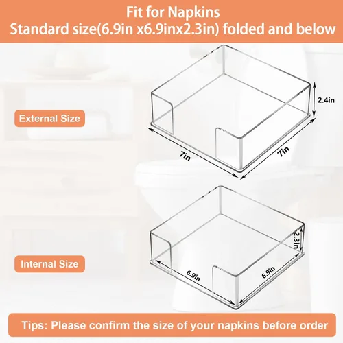 Miniatura 2 de Servilletero de Acrílico, Soporte de Servilletas de Acrílico para Mesa y Cocina, Servilleteros de Mesa, Bandeja de Servilletas para Baño, Cocina