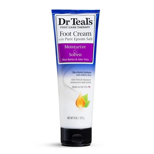 Miniatura 2 de Dr. Teals Pure Epsom Salt Foot Cream Set de regalo (paquete de 4, 8 onzas cada una) - Hidrata y suaviza con manteca de karité y aceites esenciales