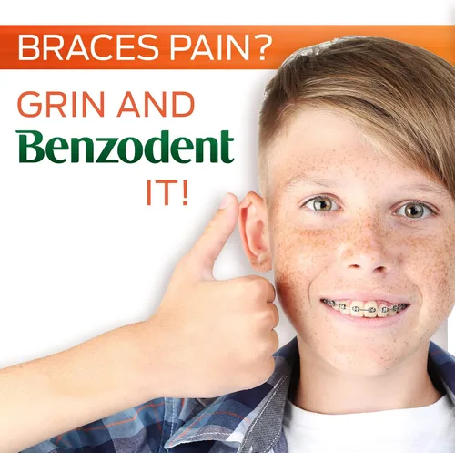Miniatura 7 de Benzodent Crema para aliviar el dolor dental y oral de máxima fuerza para dentaduras, llagas bucales y aparatos ortopédicos, anestésico tópico