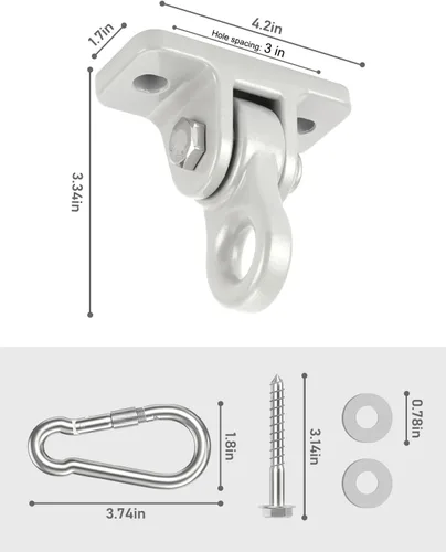 Miniatura 4 de Kit de perchas para columpios de porche resistentes, con tornillos para juegos de madera, patio, asiento de yoga, interiores y exteriores