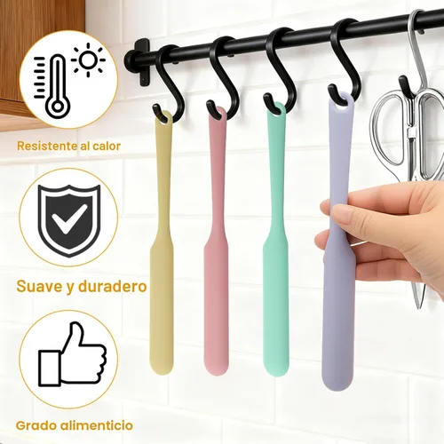 Miniatura 6 de Palksky Juego de tazas de silicona para derretir chocolate con 4 tazas medidoras de silicona (8.5 fl oz y 11.8 fl oz) y 4 espátulas resistentes al