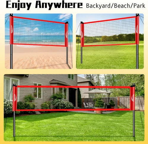 Miniatura 4 de Juego de bádminton para patio trasero: red portátil para exteriores con 4 raquetas de rendimiento, 3 volantes y línea de límite, juego completo