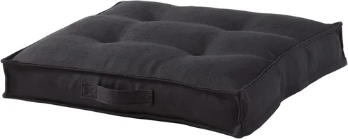 Almohada cuadrada copetuda con funda extraíble, negro, grande (40 pulgadas)