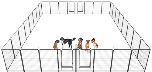 Miniatura 16 de Kfvigoho Corralito para perros para exteriores, extra ancho, 12 paneles de alta resistencia con revestimiento antioxidante, valla para perro