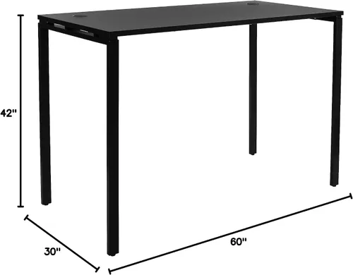 Miniatura 12 de OSP Home Furnishings Prado - Escritorio para oficina en casa, 60 pulgadas de ancho x 42 pulgadas de alto, color negro