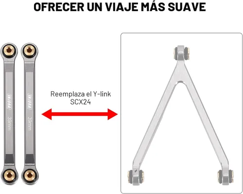 Miniatura 3 de INJORA Juego de 4 eslabones delanteros de alta distancia al suelo para SCX24 C10 JLU Bronco Base Camp 4Runner Axial 1/24 RC Crawler Car, 8 piezas
