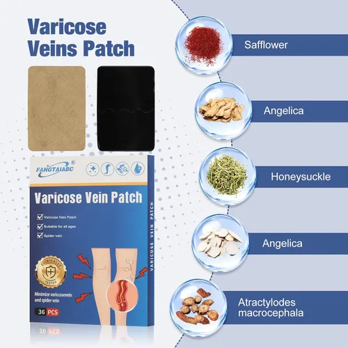 Miniatura 3 de 36 parches para venas varicosas, alivio profesional para venas varicosas en las piernas, parche de mejora natural de las venas de araña, fortalece